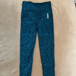 Gymshark dark teal animal print leggings size small